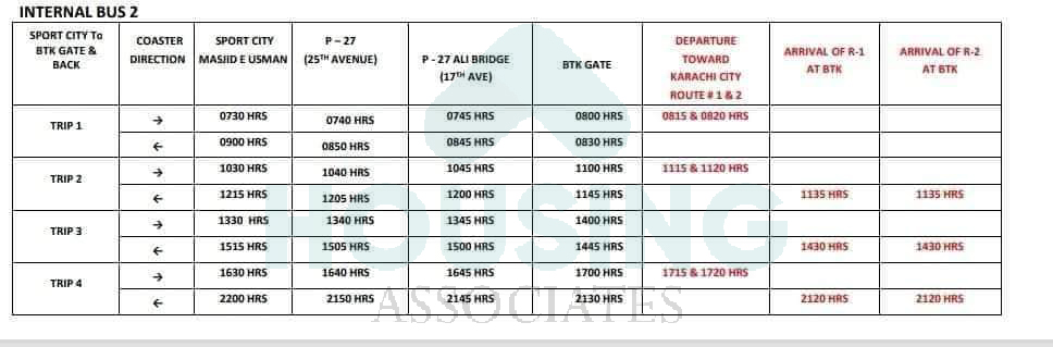 BAHRIA BUS TIMING